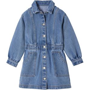 Jeansjurk - Middenblauw - Jurk voor Meisjes - 100% Katoenen Denim