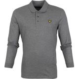 Lyle and Scott - Longsleeve Polo Grijs - Regular-fit - Heren Poloshirt Maat M