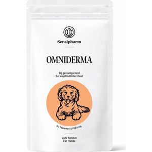 Sensipharm Omniderma Hond - Bij Jeuk, Eczeem & Hotspot - Natuurlijk voor Huid en Vacht - 1000 mg - 90 Tabletten
