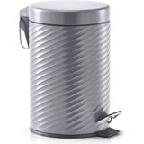 Zeller Pedaalemmer - antraciet - groeven patroon - 3 l - prullenbak