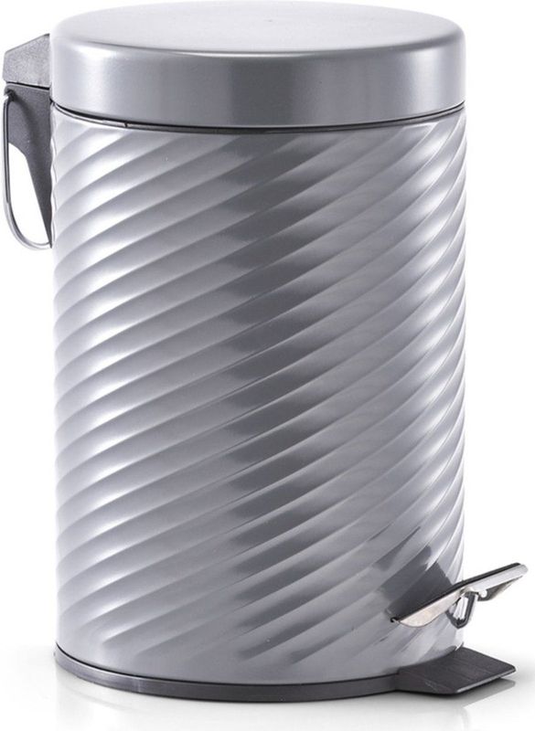 Zeller Pedaalemmer - antraciet - groeven patroon - 3 l - prullenbak