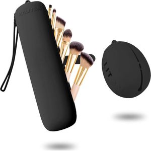 Make-up kwastenset tas Travel Essentials, draagbare rijst organizer, zwart
