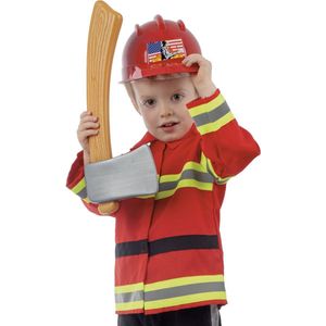 Brandweer Kostuum | Barend De Dappere Brandweerman Jongen | Maat 92 | Carnavalskleding | Verkleedkleding