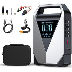 Jumpstarter – Starthulp – Powerbank – Noodverlichting - Jumpstarter Met Compressor - Jumpstarter Voor Auto - Led Zaklamp – Startkabels - Compressor Bandenpomp – Compressor – Noodpakket – Powerbank Iphone – Power Bank
