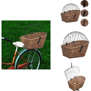 vidaXL Fietsmand Achterop - Fietsmanden Achterop - Achterop Fietsmand - Achterop Fietsmanden - Fietsmand voor bagagedrager 55x31x36 cm natuurlijk wilgen