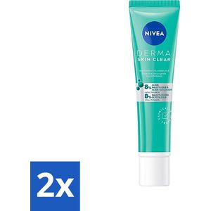 NIVEA - Nacht Exfoliant - DERMA Huidzuiver Dagelijkse Verzorging - Met Salicylzuur (AHA), Glycolzuur & Niacinamide - Tegen Acne & Mee-eters - 40 ml - Voordeelverpakking - 2 stuks