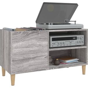 Platenspeler Meubel - LP-kast - Platenspelerkast - Draaitafelstandaard - Platenspelerstandaard - Vintage Displayplank - Grijs Sonoma Eiken