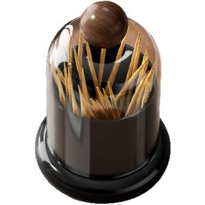 2-delige Nordic tandenstokerhouder opbergdoos voor thuis in de woonkamer - walnoothout