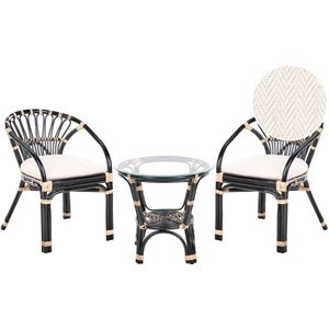 PECORINI - Bistro set - Zwart - Rotan