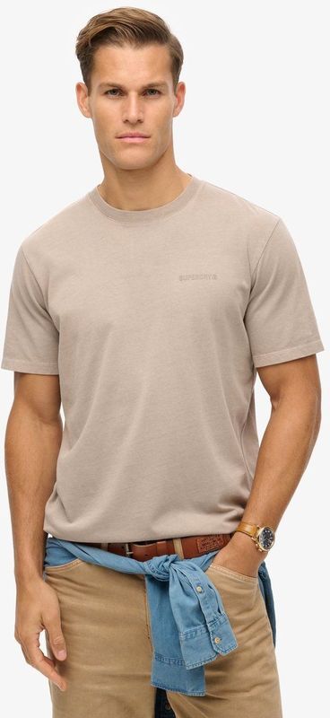 Superdry - Overdyed Logo Loose T-shirt - Zwart - 100% Katoen