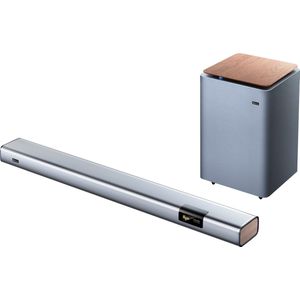 UpLiving® Soundbar met Draadloze Subwoofer - Luidsprekers - Speakers - Hout - Bluetooth 5.0 - Soundbars Voor TV - Soundbar met Subwoofer - Grijs
