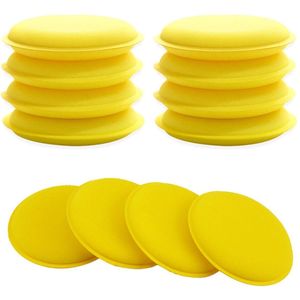 EXCITAT Polijst spons - Schoonmaakspons - Autopolijstpads - Foam applicator pads - Wax applicator sponzen - Voor het reinigen van auto's, voertuigen, autoglas - Geel - 12 stuks