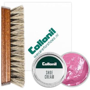 Collonil schoenpoets | Schoenpoets set | Shoe cream | Borstel | Poetsdoek | Kleur: Fuchsia