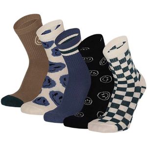 Apollo - Sokken - Smiley's - 5-pack - Groen - Maat 23/26