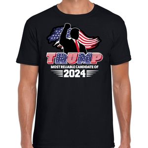 Bellatio Decorations T-shirt Trump heren - Most reliable candidate - fout/grappig voor carnaval S