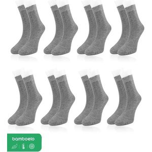 8 paar Bamboe Sokken - Bamboe Sokken - Maat 43/46 - Grijs - Naadloze Sokken - 80% Bamboe