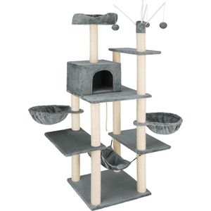 tectake® - Krabpaal Lilou donkergrijs - 403216 - kattenkrabpaal - kattenpaal