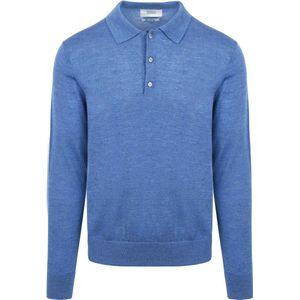King Essentials The Robert Long Sleeve Poloshirt Merino Navy - Heren - Pullovers