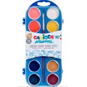 Carioca waterverf 12 kleuren met kwast