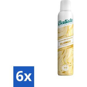 6 x Batiste - Hint of Colour Light Blond - Droogshampoo - Verfrist en Verlevendigt Lichtblond Haar - 200ml - Droogshampoo - Blond Haar - Haarverf - Haarverfrisser - Haarvolume