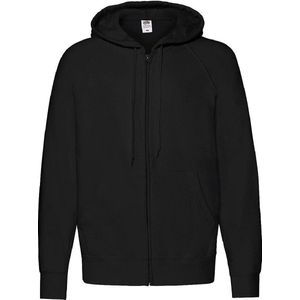 Fruit Of The Loom Heren Lichtgewicht Full Zip Jacket / Hoodie (Zwart)