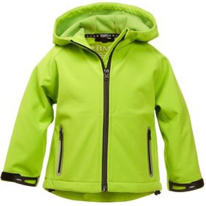 BMS Kinder Softshell Kids Jacke Stealth mit Kapuze Limette-122