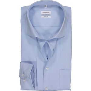 Seidensticker regular fit overhemd - lichtblauw fijn Oxford - Strijkvrij - Boordmaat: 39