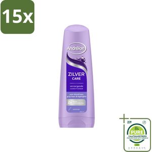 15 x Andrélon – Conditioner – Zilver Care – 200 ml - Grootverpakking - Blond Haar Verzorging - Grijs Haar Verzorging - Gehighlight Haar - Keratine Conditioner - Haar Herstel