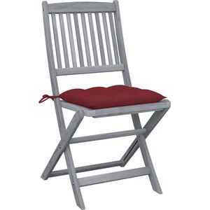 vidaXL Tuinstoelen 2 st - Inklapbaar met kussens Houten Stoelen - Klapstoelen - Tuinset - Eetkamerstoelen - Buitentijd