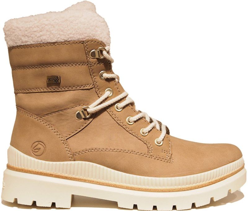 Remonte - FIBER-GRIP - Winterlaarzen - Camelkleur - Veterenkellaars met Scheerwollen Voering en TEX