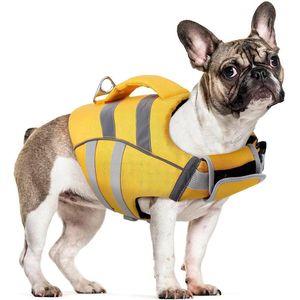 Hondenzwemvest - Reflecterende Strepen - Verstelbaar - Hoog drijfvermogen - Geel - M