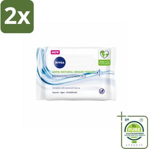 NIVEA - Reinigingsdoekjes - Verfrissend - Verwijdert Waterbestendige Make-up - 25 Doekjes - Voordeelverpakking - 2 stuks - Reinigen - Make-up remover