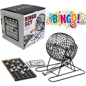 Bingo Spel - Bingomolen - Bingoballen - Bingo kaarten - Fiches - Spelbord - Bingo molen - Metaal - Lotto Kinderspel