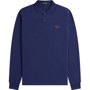 Fred Perry - Longsleeve Plain Shirt - Blauwe Longsleeve-3XL