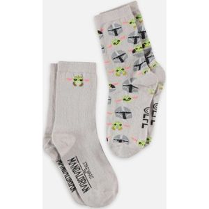 Star Wars - The Mandalorian Sokken Kinderen - Set van 2 paar - Grijs