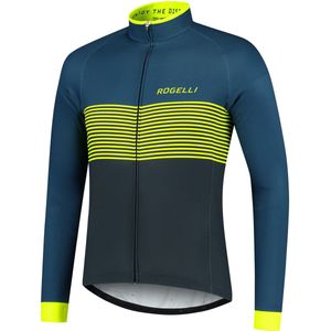 Rogelli Boost Fietsshirt - Lange Mouwen - Heren - Blauw, Fluor Geel - Maat S