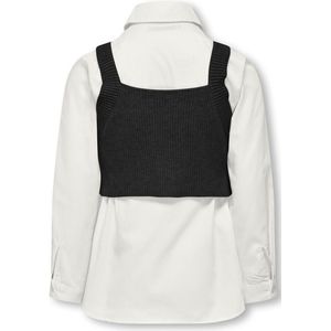 ONLY kids meisjes longsleeve ZOE Cloud Dancer Black Regular Fit