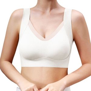 Naadloze Comfort BH - Maat M - Wit - Met bh vulling - bamboe bh - Extra comfortabele Sport BH - Zwangerschaps bh - Bh met beugel - met push up - Magic bra - met pads - Dames ondergoed