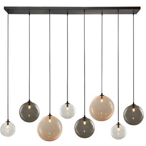 ETH Shelly balk 8L G9 L120xw25cm zwart 3xglas 15cm Hl + 3xglas 20cm Smoke + 2xglas 25cm Amber
