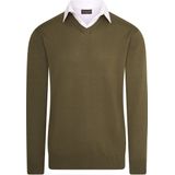 Cappuccino Italia - Heren Sweaters Mock Pullover - Groen - Maat L