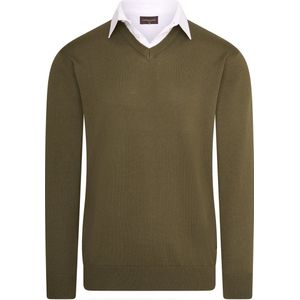 Cappuccino Italia - Heren Sweaters Mock Pullover - Groen - Maat XXL