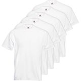 5x Grote maten basic witte t-shirt voor heren - 3XL- voordelige katoenen shirts