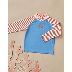 Uv top met cactus print, donker aqua