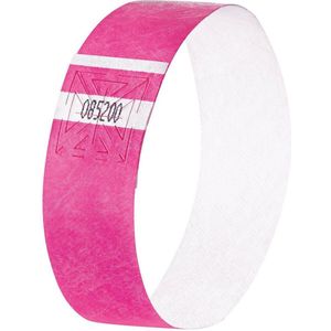 Sigel evenementenbandjes - super soft - 255x25mm - neon roze - 120stuks - SI-EB210