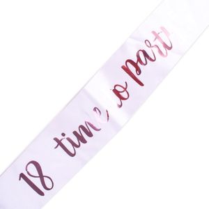 Decoratie sjerp | 18 jaar | verjaardag | rose gouden letters | Lengte ca. 72 cm.