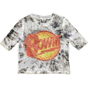 David Bowie - Diamond Dogs Logo Crop top - XXS - Wit/Zwart