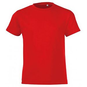 SOLS Kinderen/Kinderen Regent Korte Mouwen Aangepast T-Shirt (Rood)