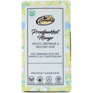 Beesha Proefpakket Mango Duo | Shampoo Bar & Conditioner Bar | 100% Vegan | CG Proof | Sulfaatvrij | Parabeenvrij | Silicoonvrij
