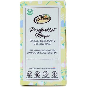 Beesha Proefpakket Mango Duo | Shampoo Bar & Conditioner Bar | 100% Vegan | CG Proof | Sulfaatvrij | Parabeenvrij | Silicoonvrij