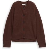 Tom Tailor - Vest - Dark Pecan Brown Melange - Met Ribboorden